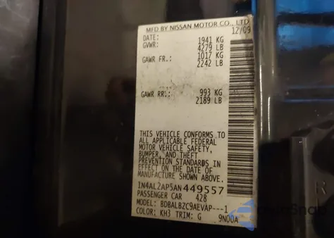 2010 Nissan Altima 2.5 S from USA, damaged, VIN 1N4AL2AP5AN449557